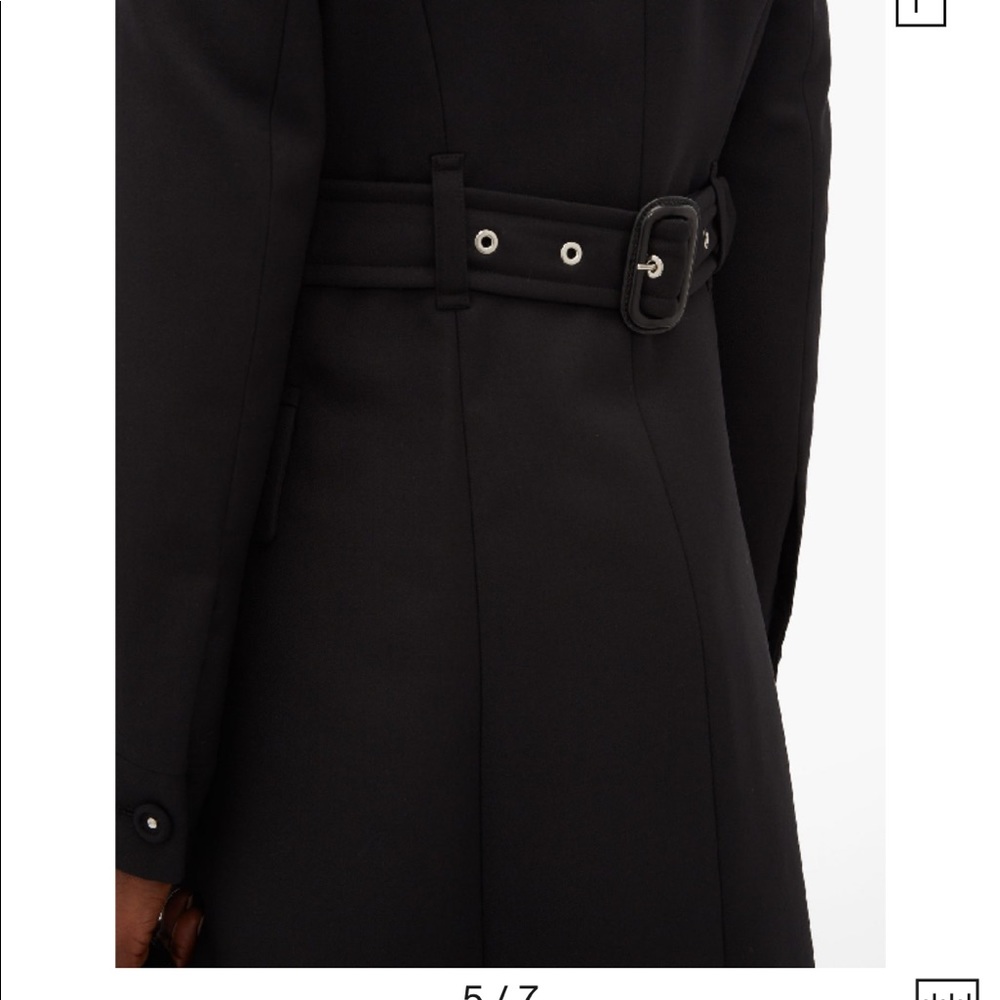 BURBERRY SINGLE BREASTED WOOL FITTED BLACK COAT - Picture 10 of 11